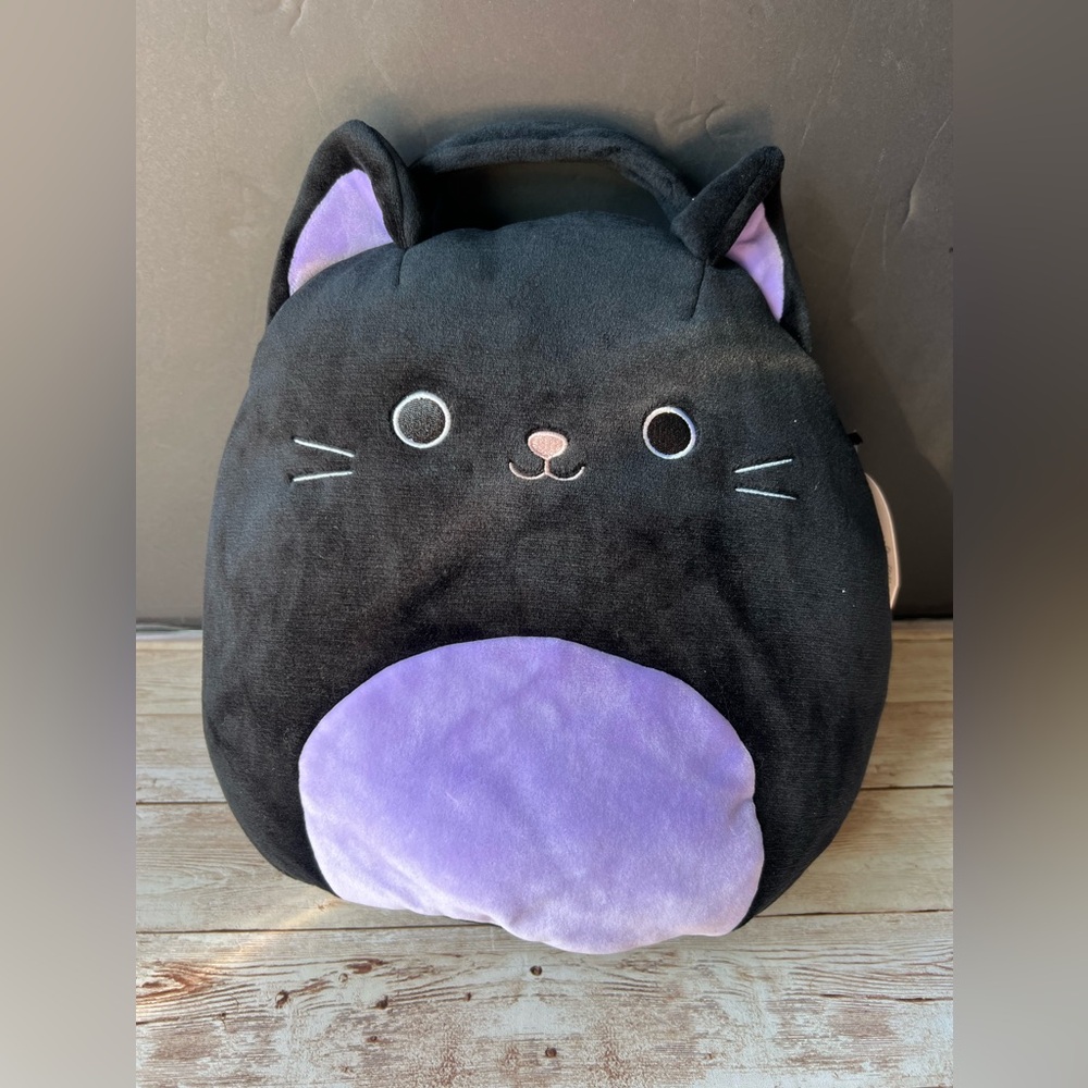 Squishmallows Autumn The Cat Halloween Treat Pail new with tag 12”
